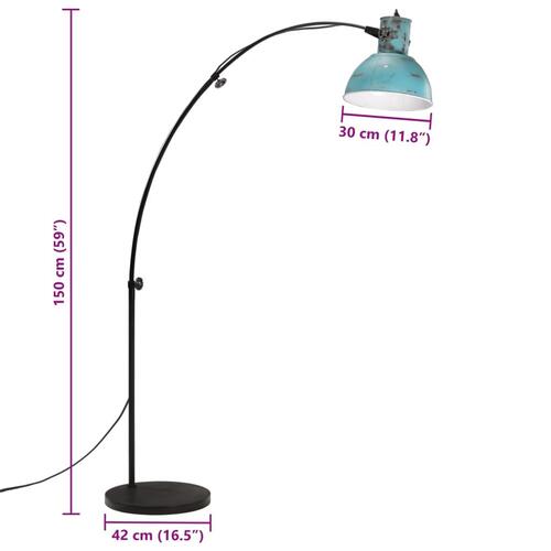 Gulvlampe 25 W 150 cm E27 rustik blå