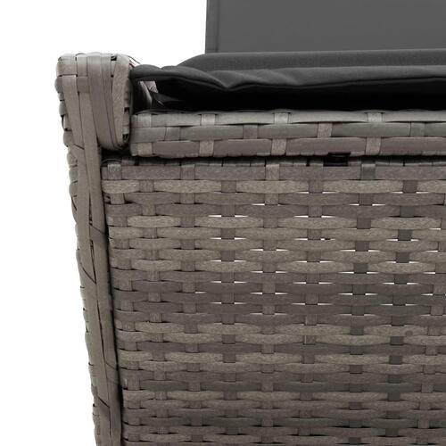 Loungesofa med hynder polyrattan grå