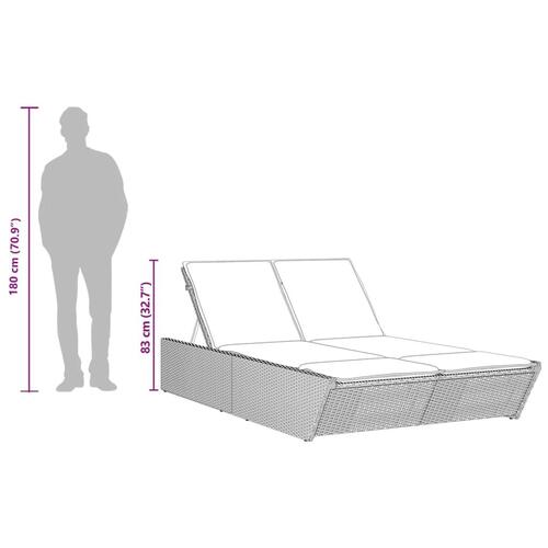 Loungesofa med hynder polyrattan grå