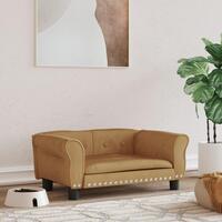 Hundeseng 70x45x30 cm velour brun