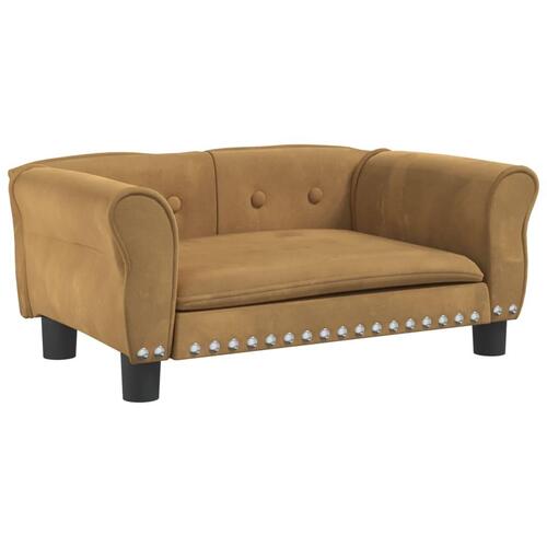 Hundeseng 70x45x30 cm velour brun