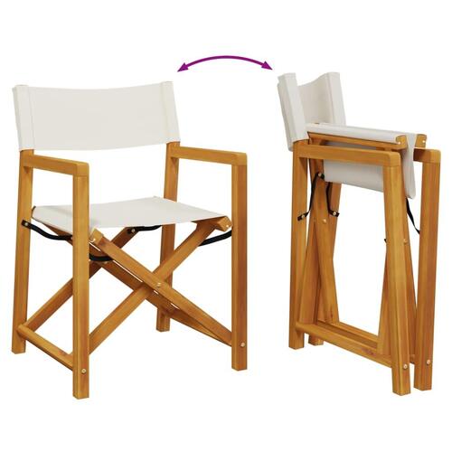 Foldbare havestole 2 stk. foldbare stof cremehvid