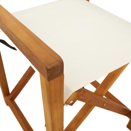 Foldbare havestole 2 stk. foldbare stof cremehvid