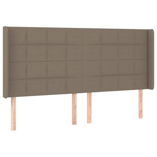 Sengegavl med kanter 203x16x118/128 cm stof gråbrun