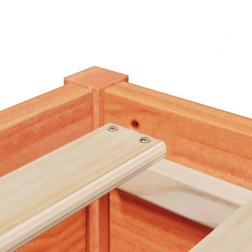 Seng med madras 140x190 cm massivt fyrretræ gyldenbrun