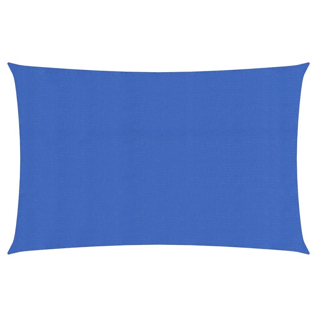 Solsejl 3x6 m 160 g/m² rektangulær HDPE blå billede