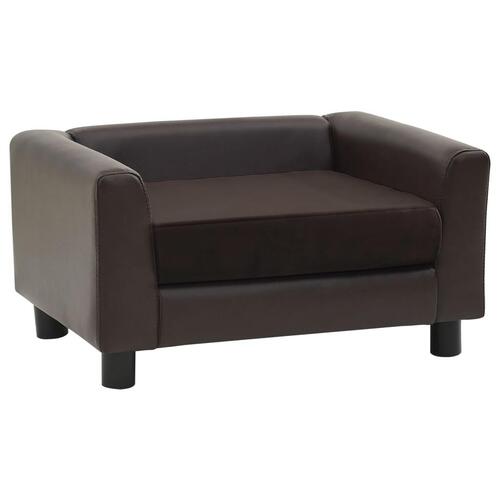 Hundesofa 60x43x30 cm plys og kunstlæder brun