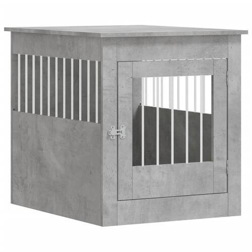 Hundebur 64,5x80x71 cm konstrueret træ betongrå