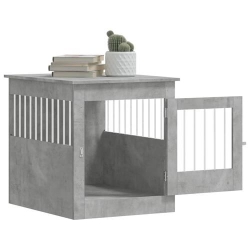 Hundebur 64,5x80x71 cm konstrueret træ betongrå