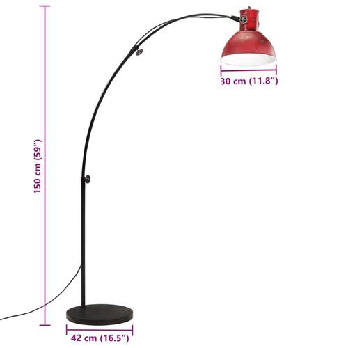 Gulvlampe 25 W 150 cm E27 rustik rød