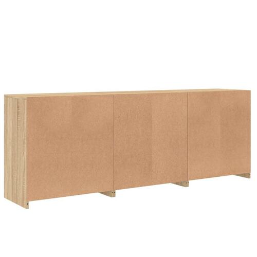 Skænk med LED-lys 181,5x37x67 cm sonoma-eg