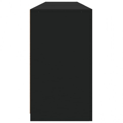 Skænk med LED-lys 181,5x37x67 cm sort