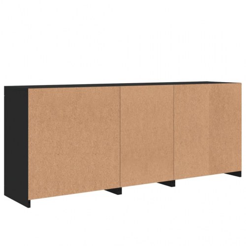 Skænk med LED-lys 181,5x37x67 cm sort