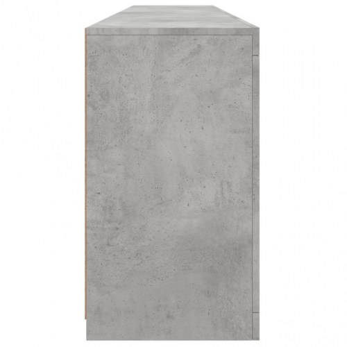 Skænk med LED-lys 202x37x67 cm betongrå