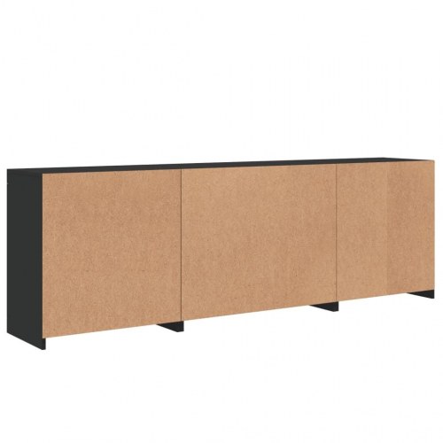 Skænk med LED-lys 202x37x67 cm sort