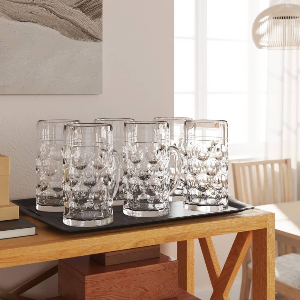Ølglas 6 stk. med håndtag 500 ml
