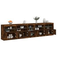 Skænk med LED-lys 283x37x67 cm røget egetræsfarve