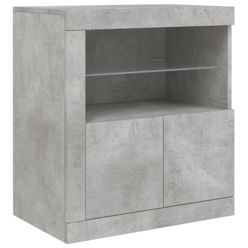Skænk med LED-lys 60,5x37x67 cm betongrå