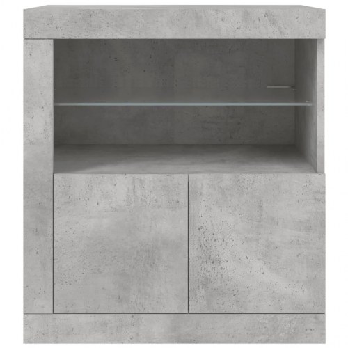 Skænk med LED-lys 60,5x37x67 cm betongrå