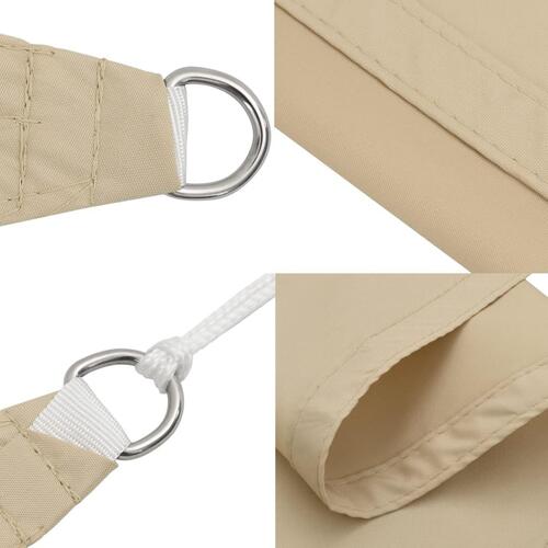 Solsejl 7x5x5 m 100 % polyesterstof beige