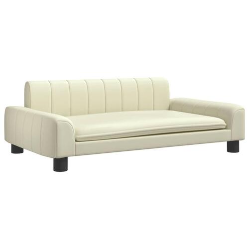 Sofa til børn 90x53x30 cm kunstlæder cremefarvet