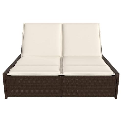 Solseng med hynder polyrattan brun