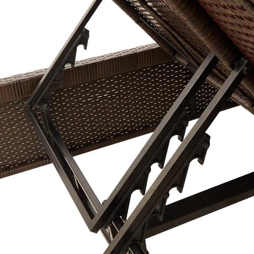 Solseng med hynder polyrattan brun