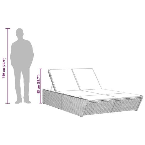 Solseng med hynder polyrattan brun