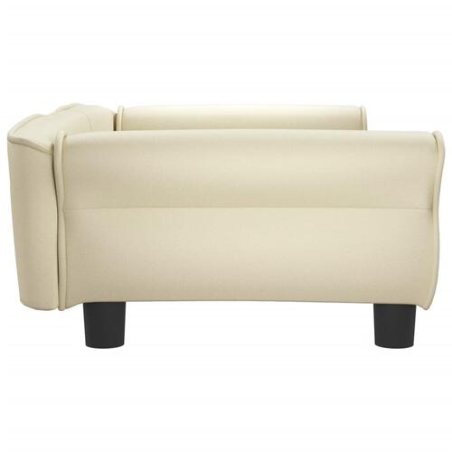 Hundeseng 95x55x30 cm kunstlæder cremefarvet