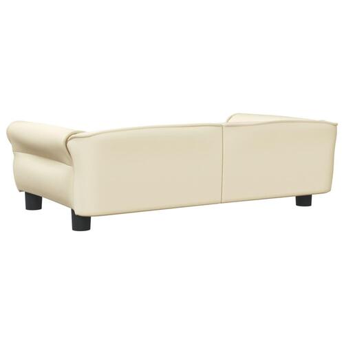 Hundeseng 95x55x30 cm kunstlæder cremefarvet
