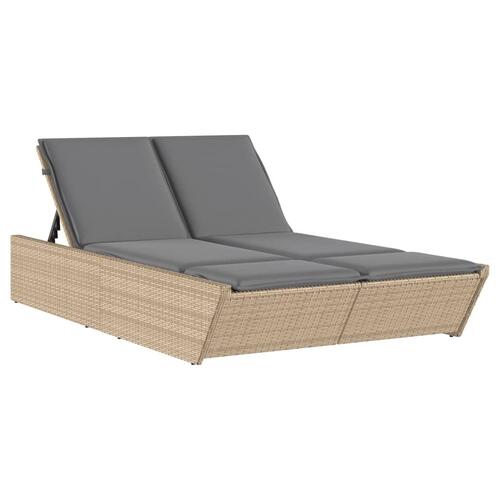 Solseng med hynder polyrattan beige