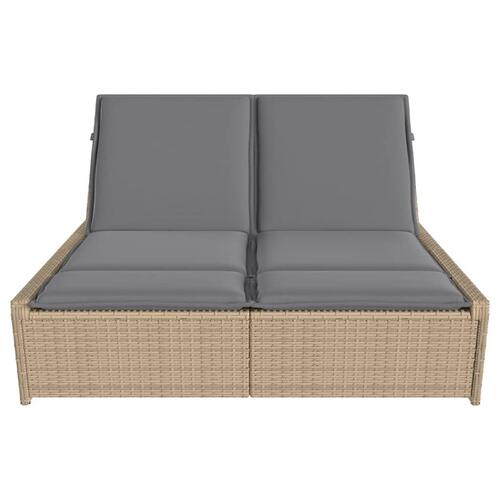 Solseng med hynder polyrattan beige