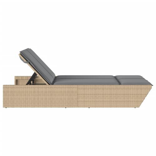 Solseng med hynder polyrattan beige