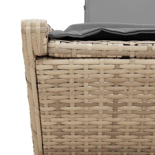 Solseng med hynder polyrattan beige