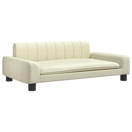 Hundeseng 790x53x30 cm kunstlæder cremefarvet