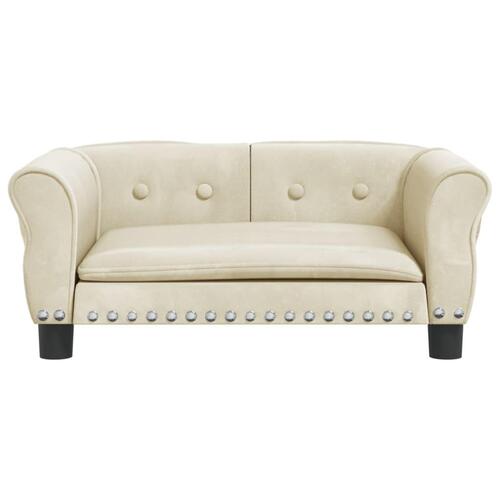 Hundeseng 70x45x30 cm velour cremefarvet
