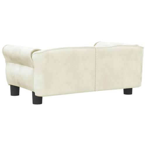 Hundeseng 70x45x30 cm velour cremefarvet