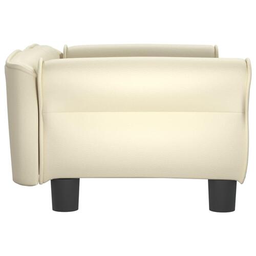 Hundeseng 70x45x30 cm kunstlæder cremefarvet