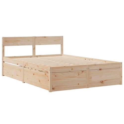 Seng med skuffer og madras 120x190 cm massivt fyrretræ