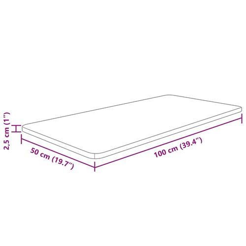 Bordplade til badeværelse 100x50x2,5 cm massivt træ lysebrun
