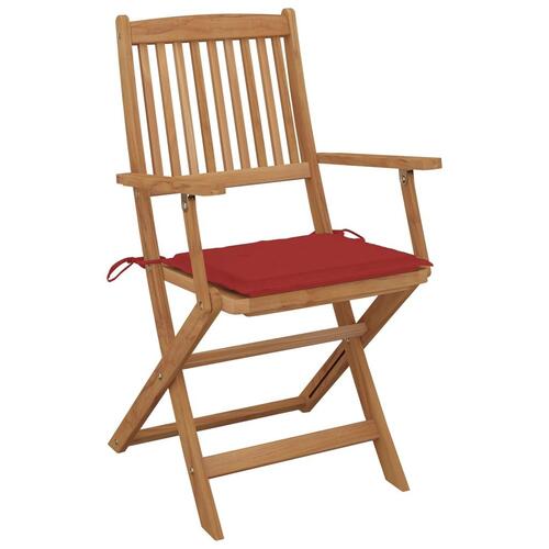 Foldbare havestole 8 stk. med hynder massivt akacietræ