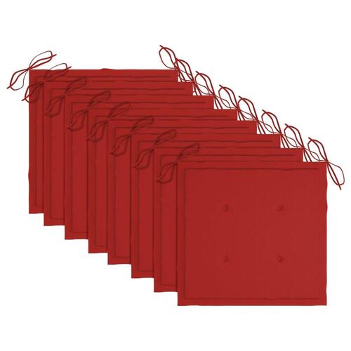 Foldbare havestole 8 stk. med hynder massivt akacietræ
