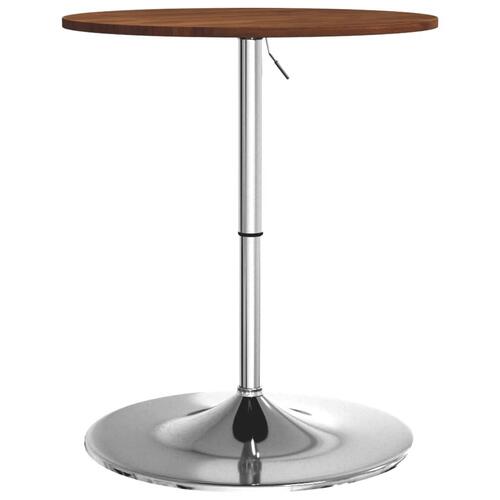Barbord Ø60x89,5 cm massivt egetræ mørkebrun