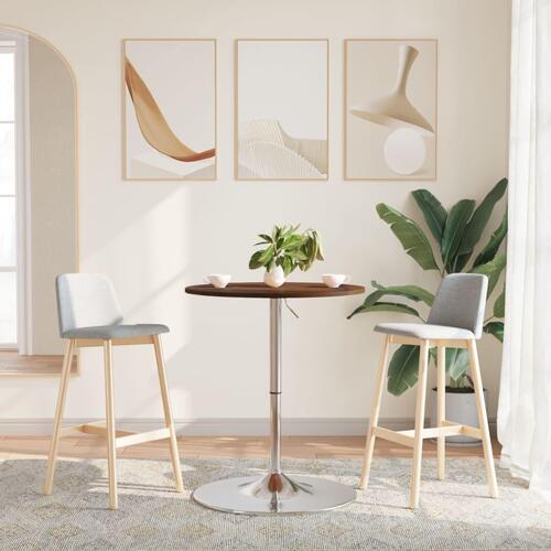 Barbord Ø60x89,5 cm massivt egetræ mørkebrun