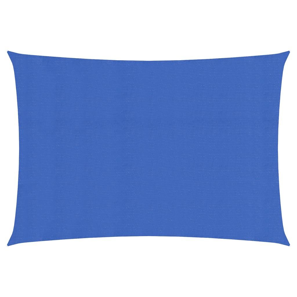 Solsejl 2,5x5 m 160 g/m² HDPE rektangulær blå