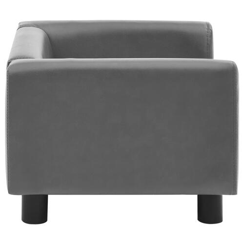 Hundesofa 60x43x30 cm plys og kunstlæder grå