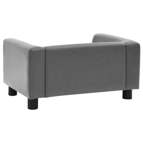 Hundesofa 60x43x30 cm plys og kunstlæder grå