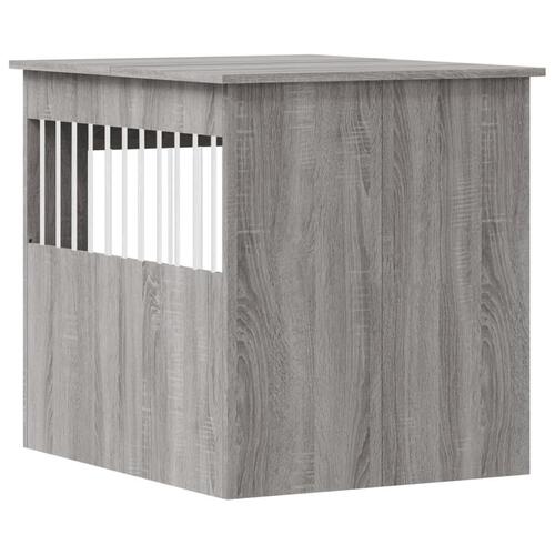 Hundebur 64,5x80x71 cm konstrueret træ grå sonoma-eg