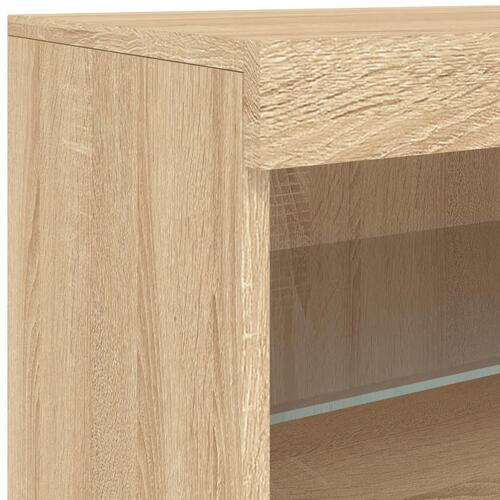 Skænk med LED-lys 162x37x67 cm sonoma-eg