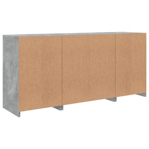 Skænk med LED-lys 142,5x37x67 cm betongrå